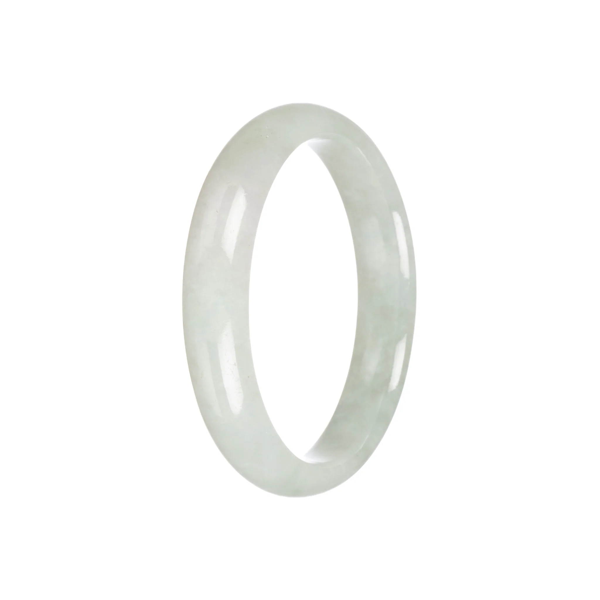 Real Grade A Pale Green Traditional Jade Bracelet - 57mm Half Moon - Image 6