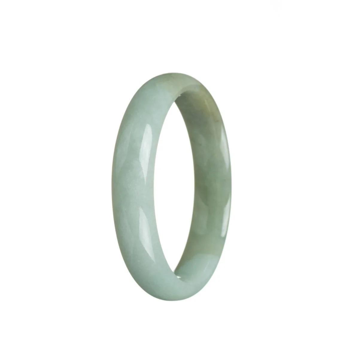 Authentic Grade A Light green Jadeite Jade Bangle Bracelet - 55mm Half Moon