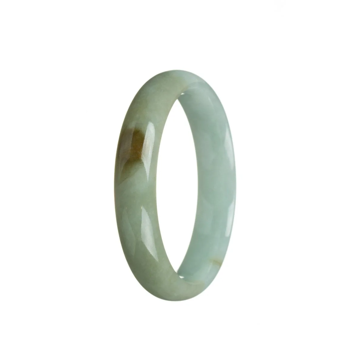 Authentic Grade A Light green Jadeite Jade Bangle Bracelet - 55mm Half Moon - Image 2