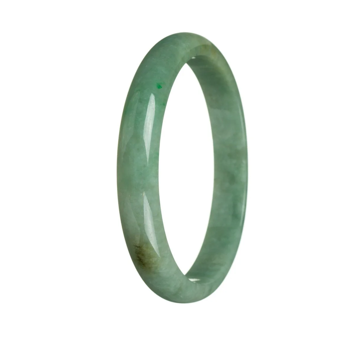 Genuine Grade A Green Traditional Jade Bracelet - 77mm Half Moon