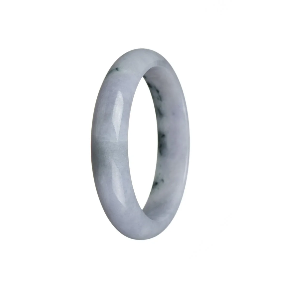 Certified Natural Lavender Flower Traditional Jade Bangle - 56mm Half Moon - Image 3