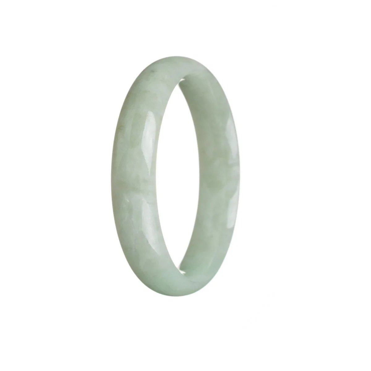 Genuine Type A Light green Jadeite Jade Bangle Bracelet - 56mm Half Moon - Image 2
