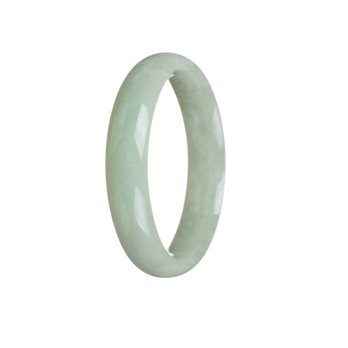 Genuine Type A Light green Jadeite Jade Bangle Bracelet - 56mm Half Moon - Image 3