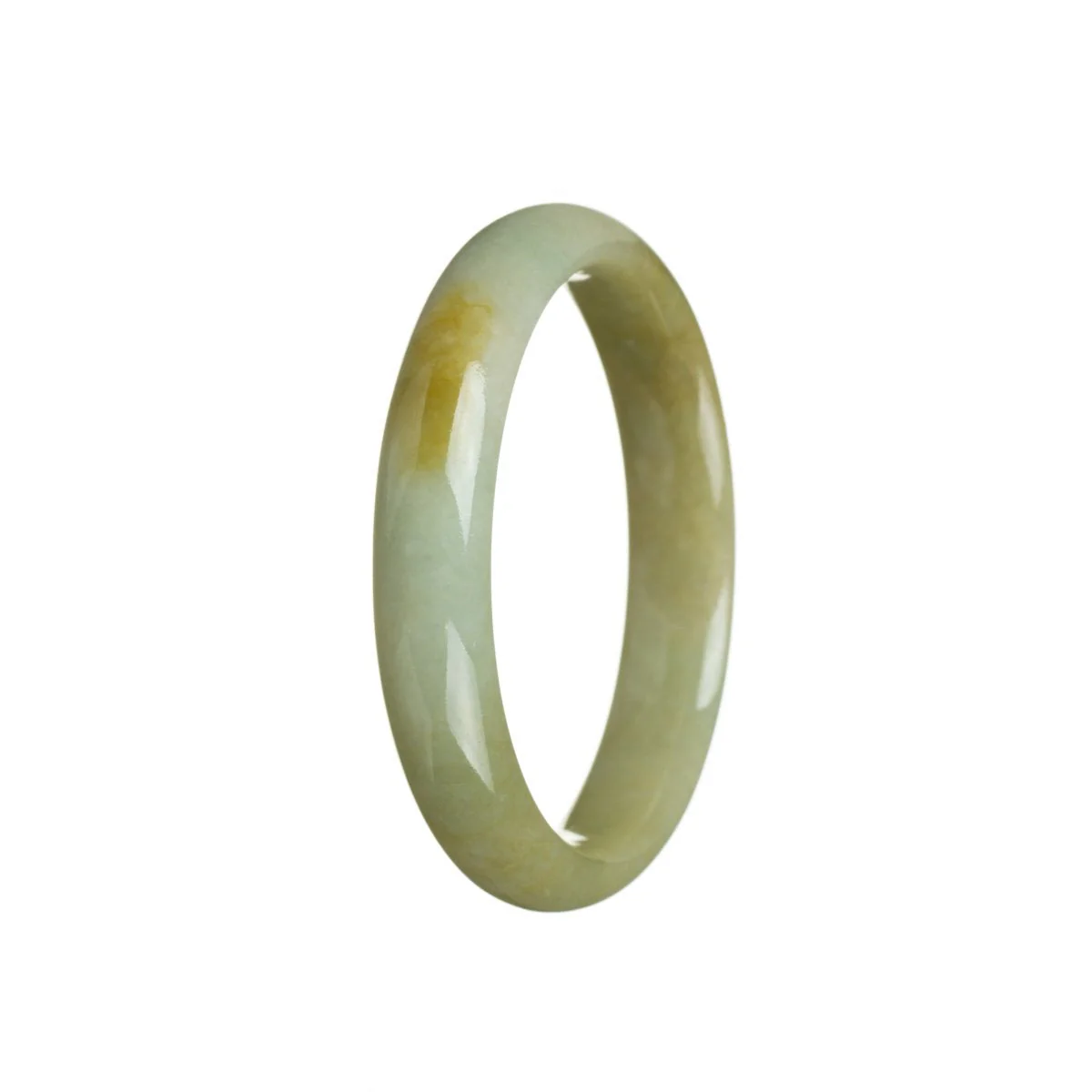 Genuine Grade A Brownish green Jade Bracelet - 56mm Half Moon - Image 2