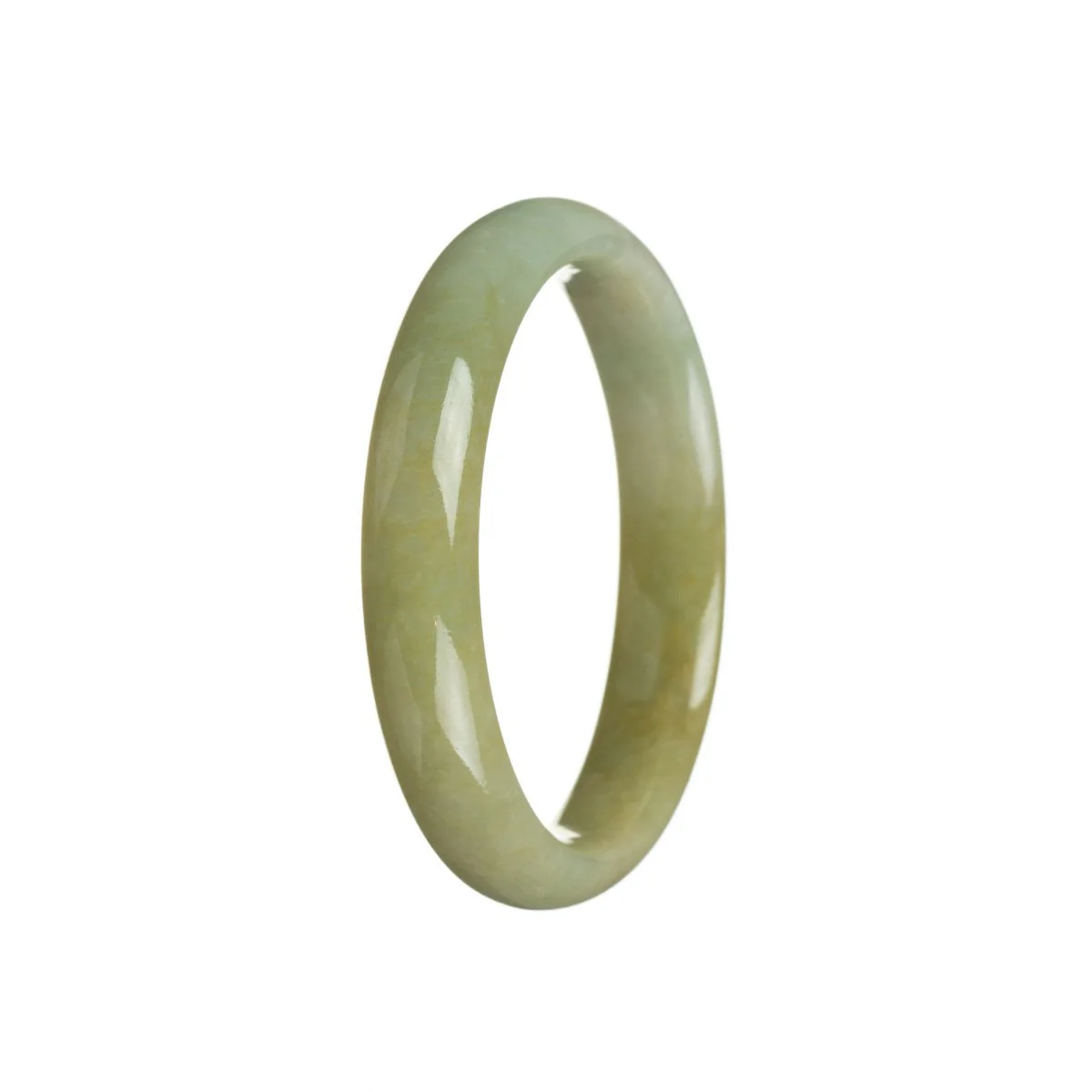 Genuine Grade A Brownish green Jade Bracelet - 56mm Half Moon - Image 3