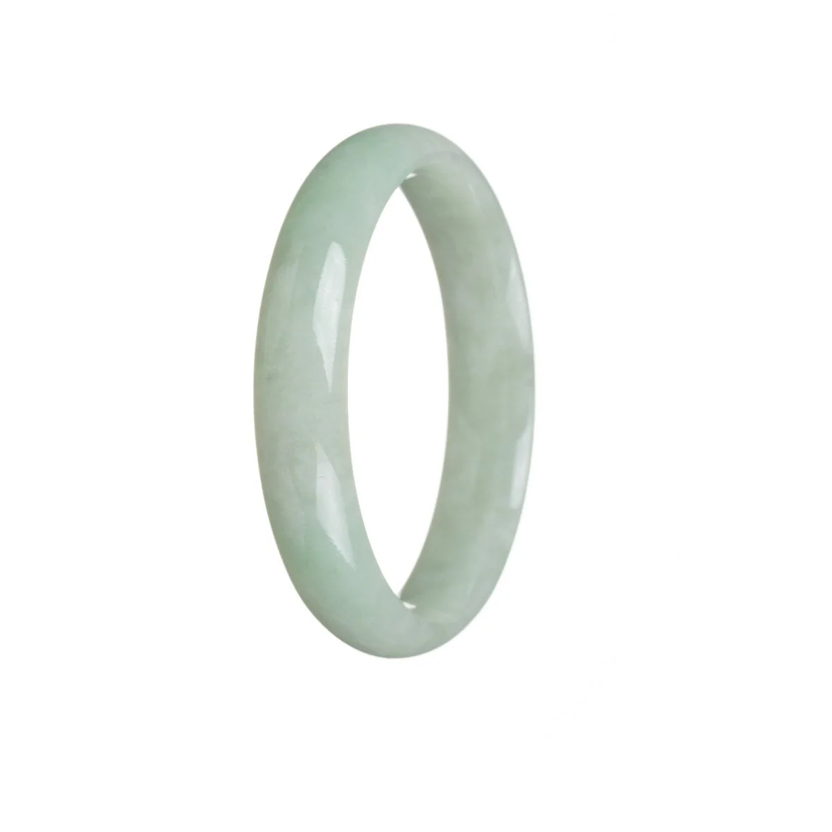 Certified Untreated Light green Traditional Jade Bracelet - 56mm Half Moon