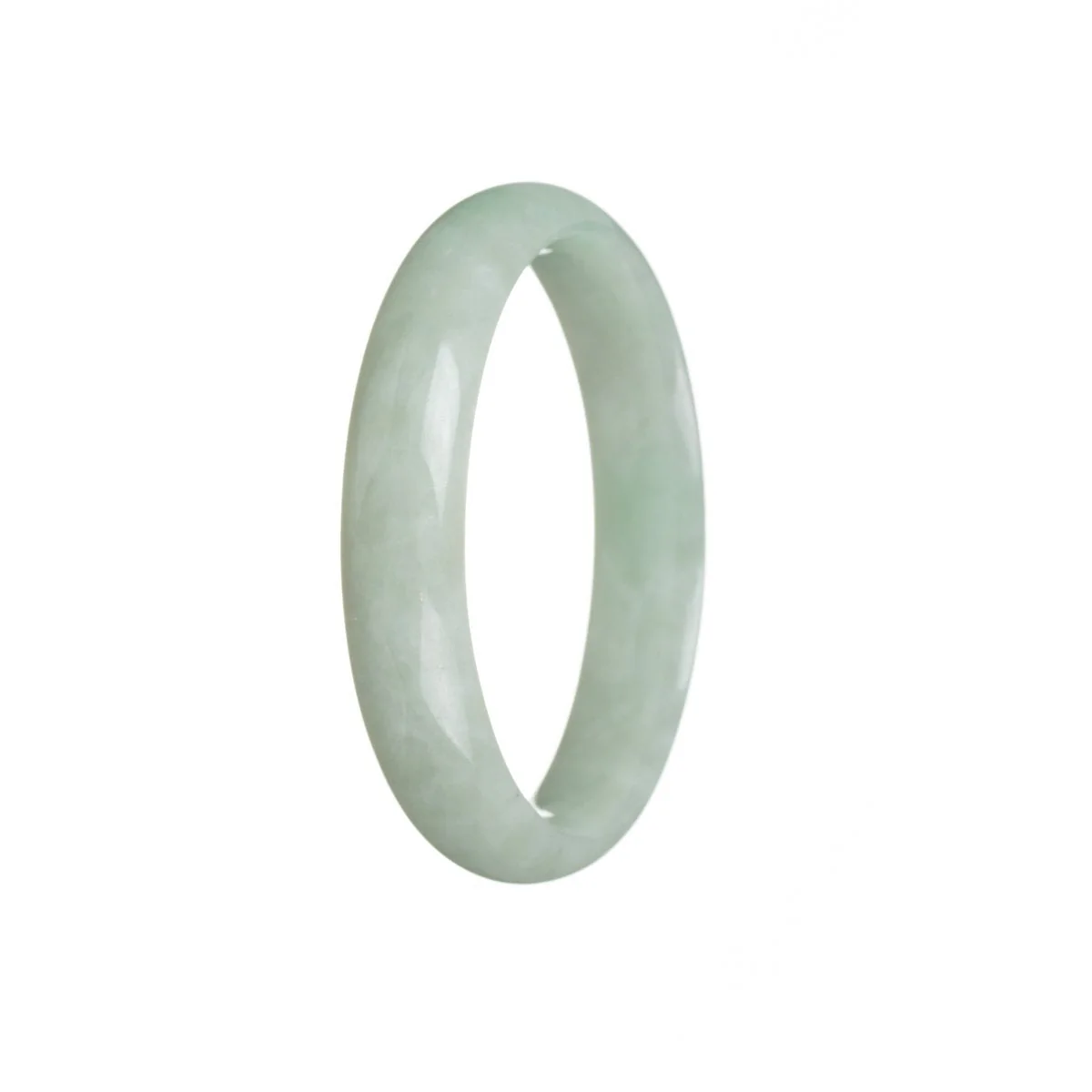 Certified Untreated Light green Traditional Jade Bracelet - 56mm Half Moon - Image 2