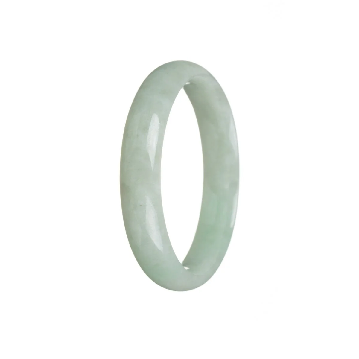 Certified Untreated Light green Traditional Jade Bracelet - 56mm Half Moon - Image 3