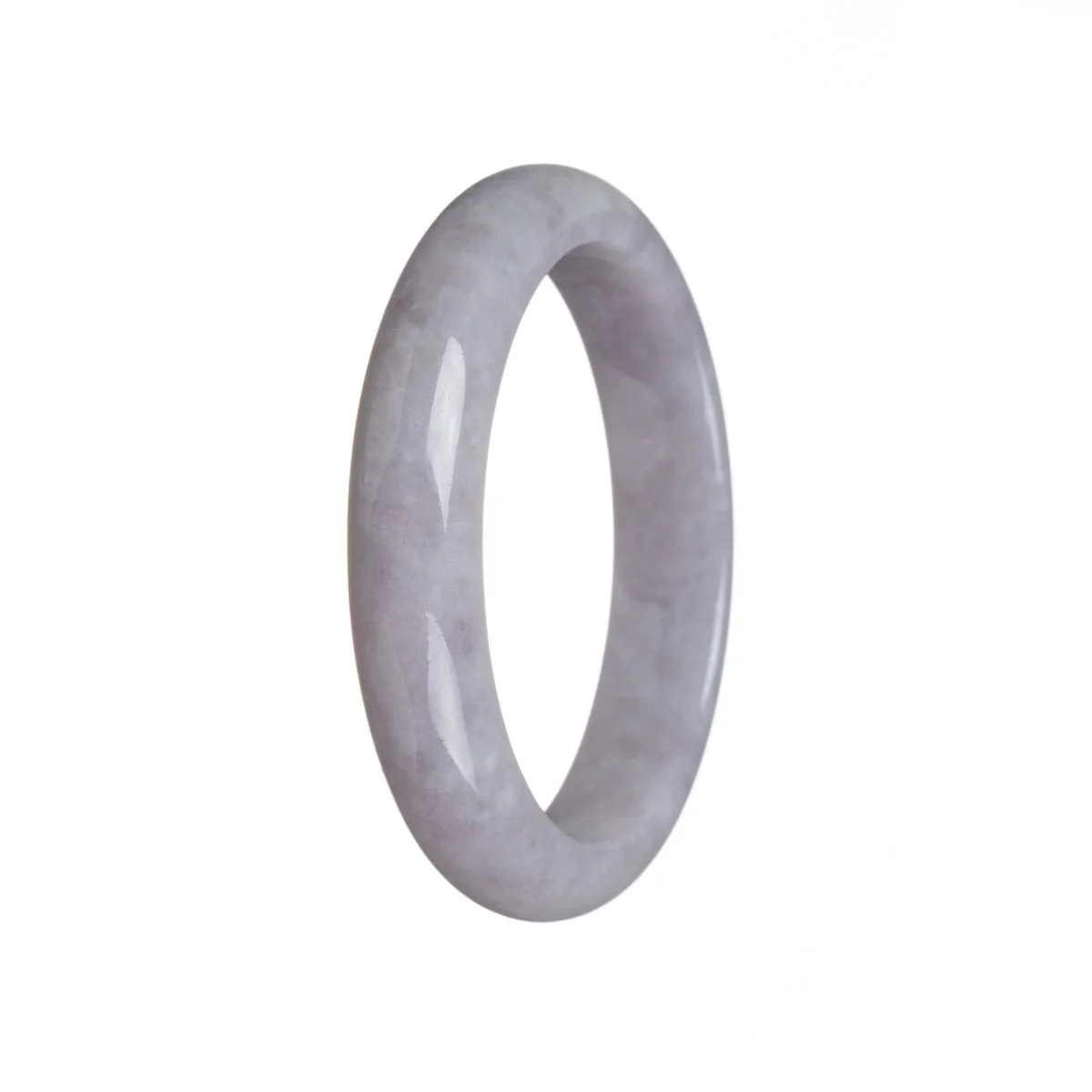 Real Grade A Lavender Traditional Jade Bangle Bracelet - 58mm Half Moon