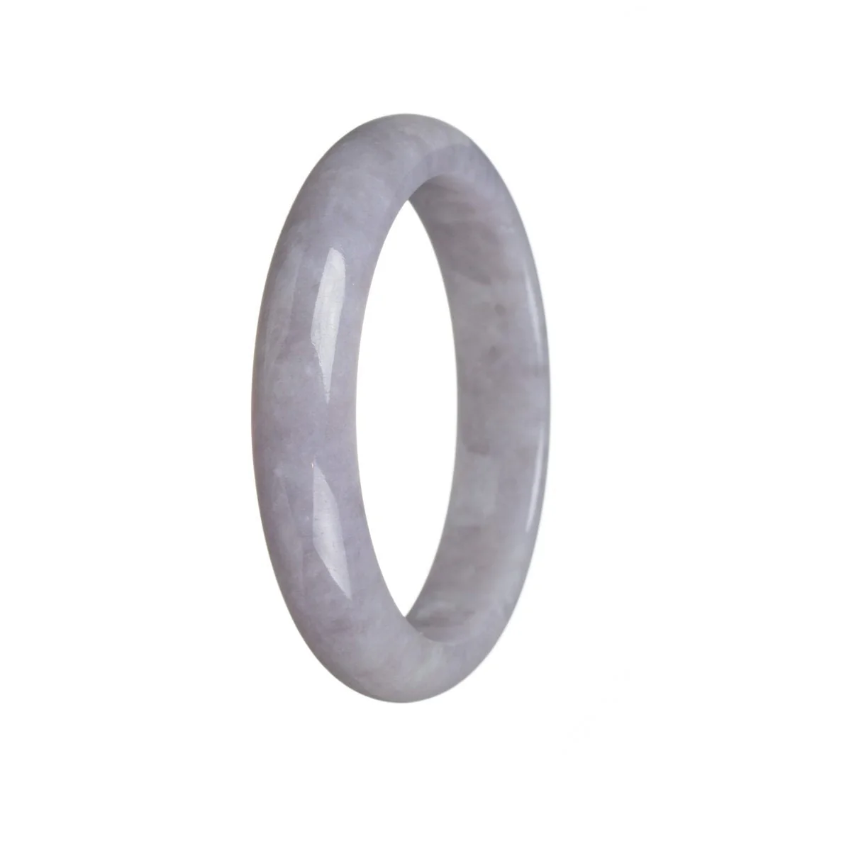Real Grade A Lavender Traditional Jade Bangle Bracelet - 58mm Half Moon - Image 2