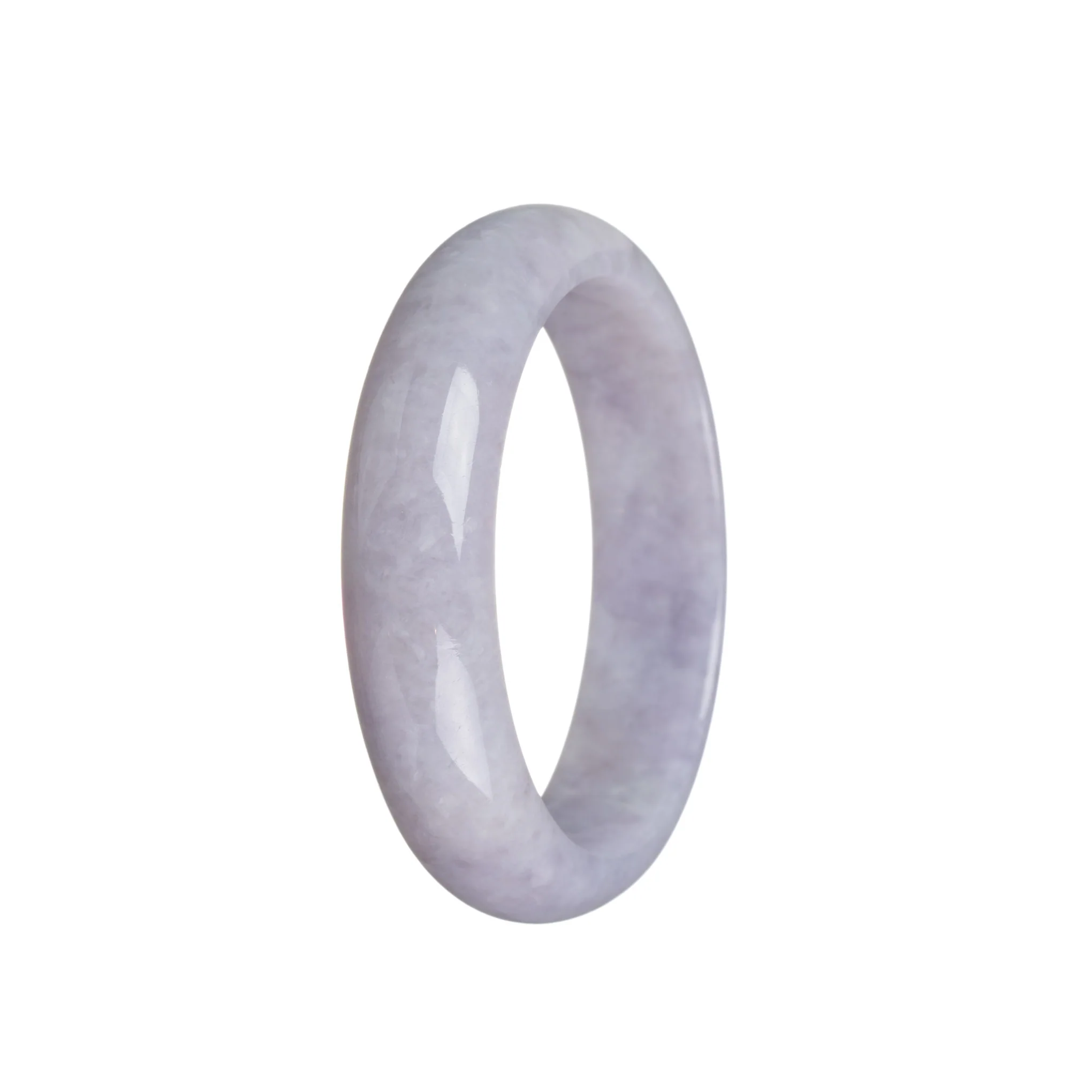 Real Untreated Lavender Traditional Jade Bracelet - 55mm Half Moon