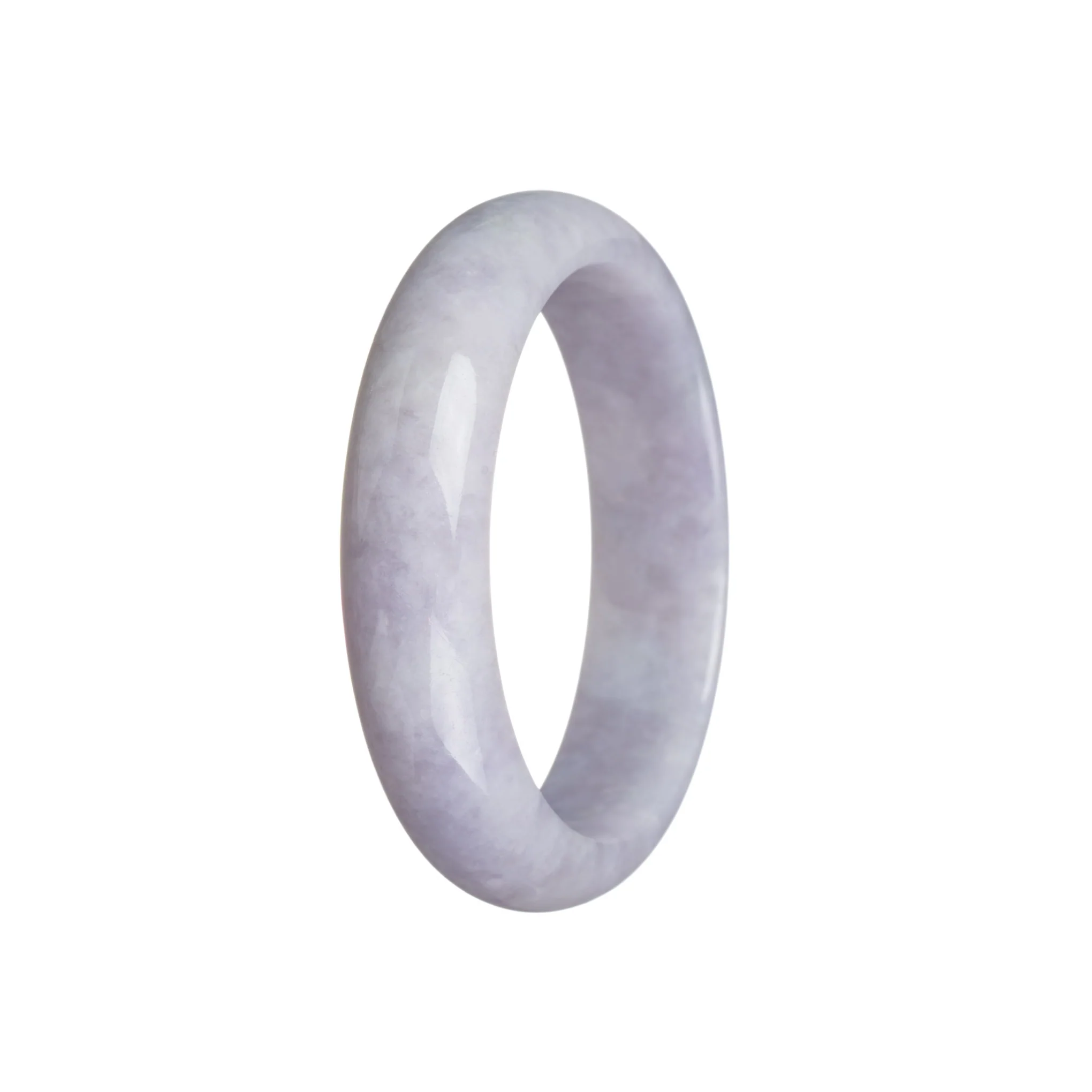 Real Untreated Lavender Traditional Jade Bracelet - 55mm Half Moon - Image 2