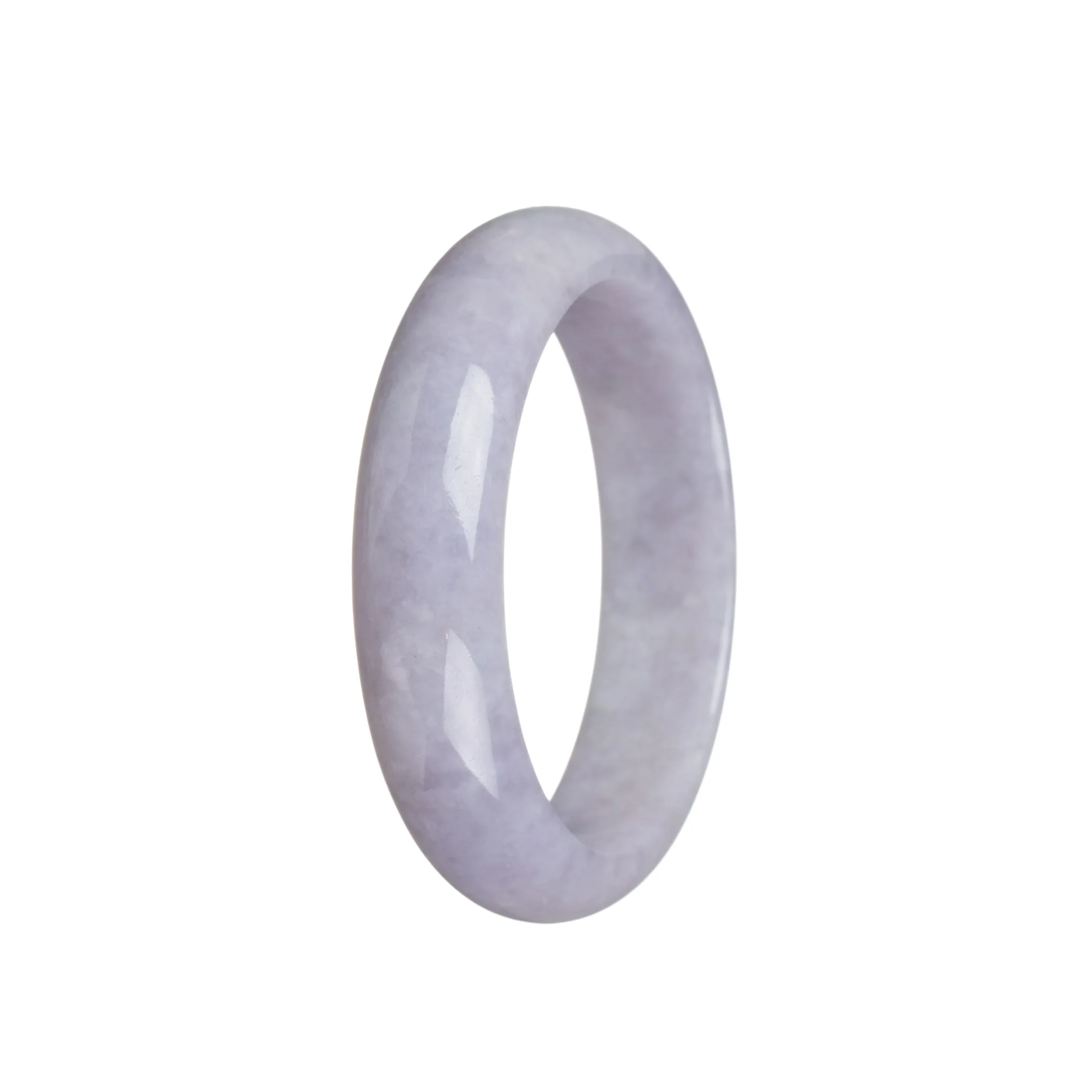Real Untreated Lavender Traditional Jade Bracelet - 55mm Half Moon - Image 3