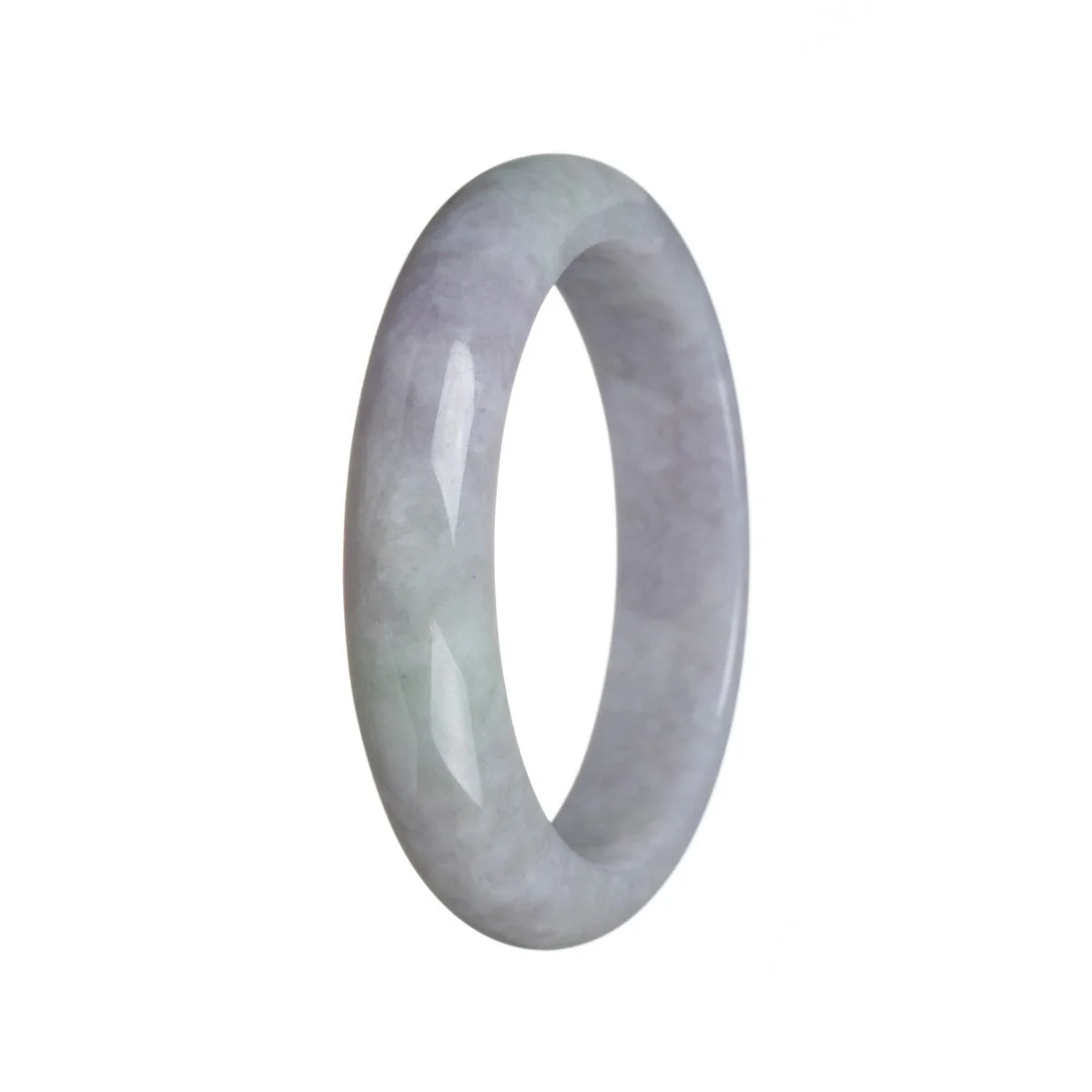 Genuine Grade A Lavender with slight green Jadeite Bangle - 61mm Half Moon