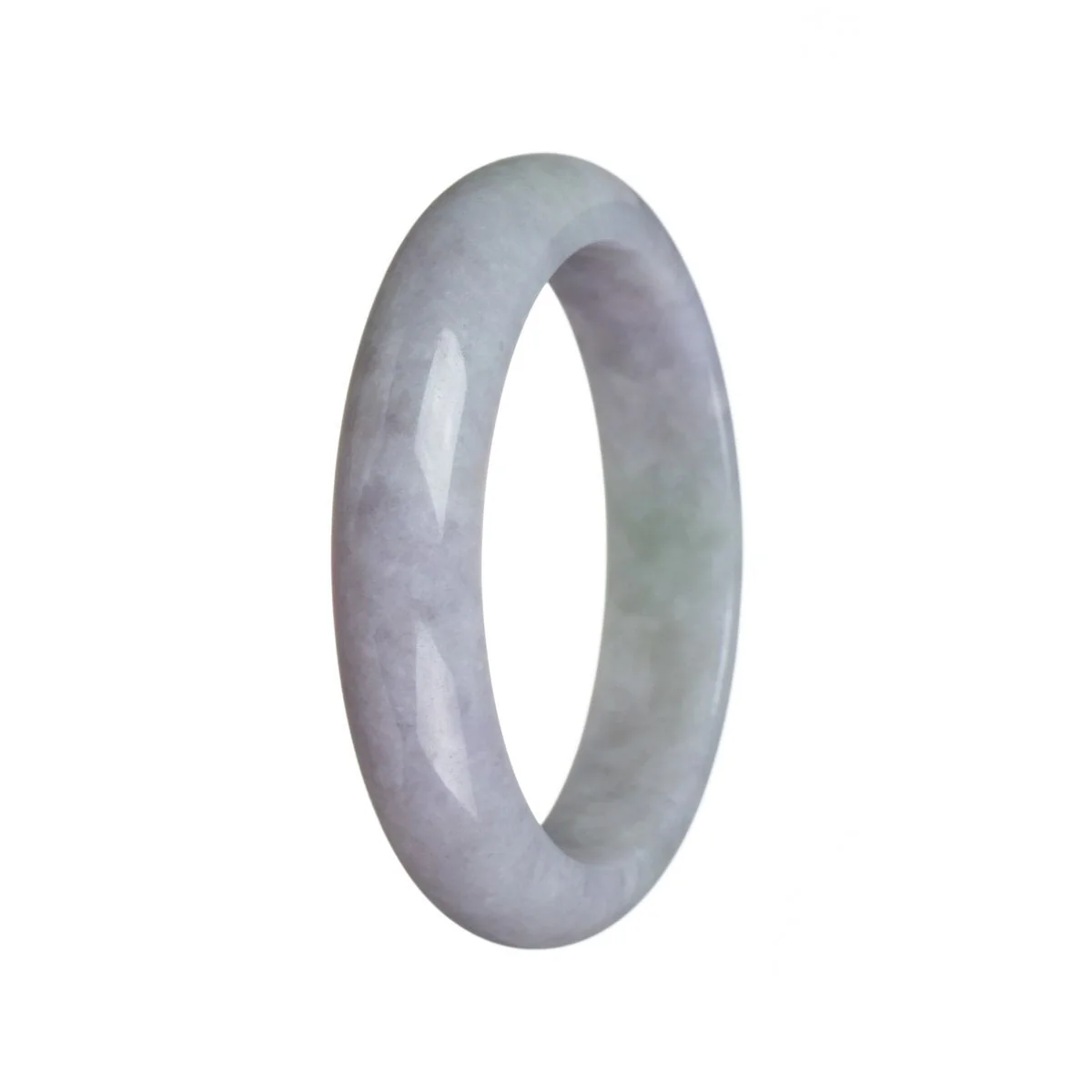 Genuine Grade A Lavender with slight green Jadeite Bangle - 61mm Half Moon - Image 2