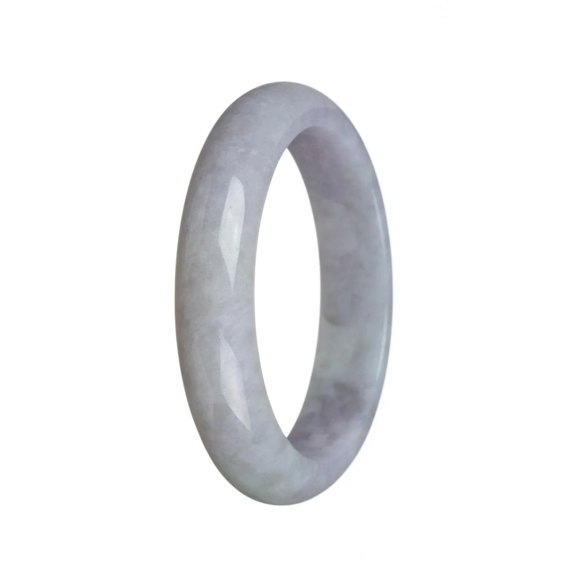 Genuine Grade A Lavender with slight green Jadeite Bangle - 61mm Half Moon - Image 3
