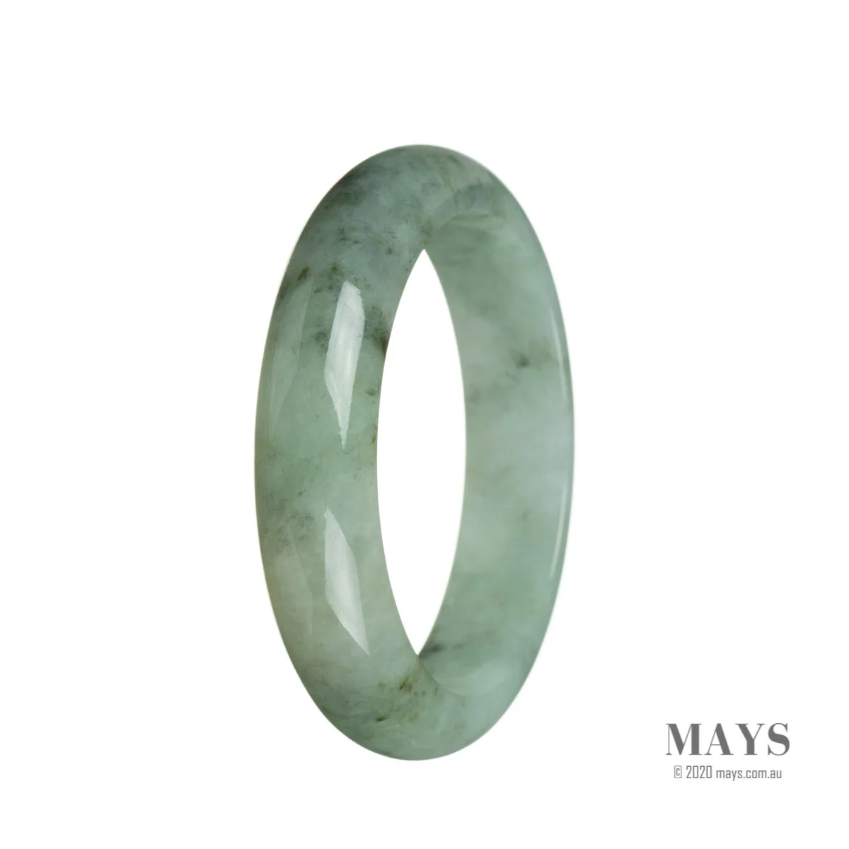 Genuine Grade A Green Traditional Jade Bracelet - 60mm Half Moon