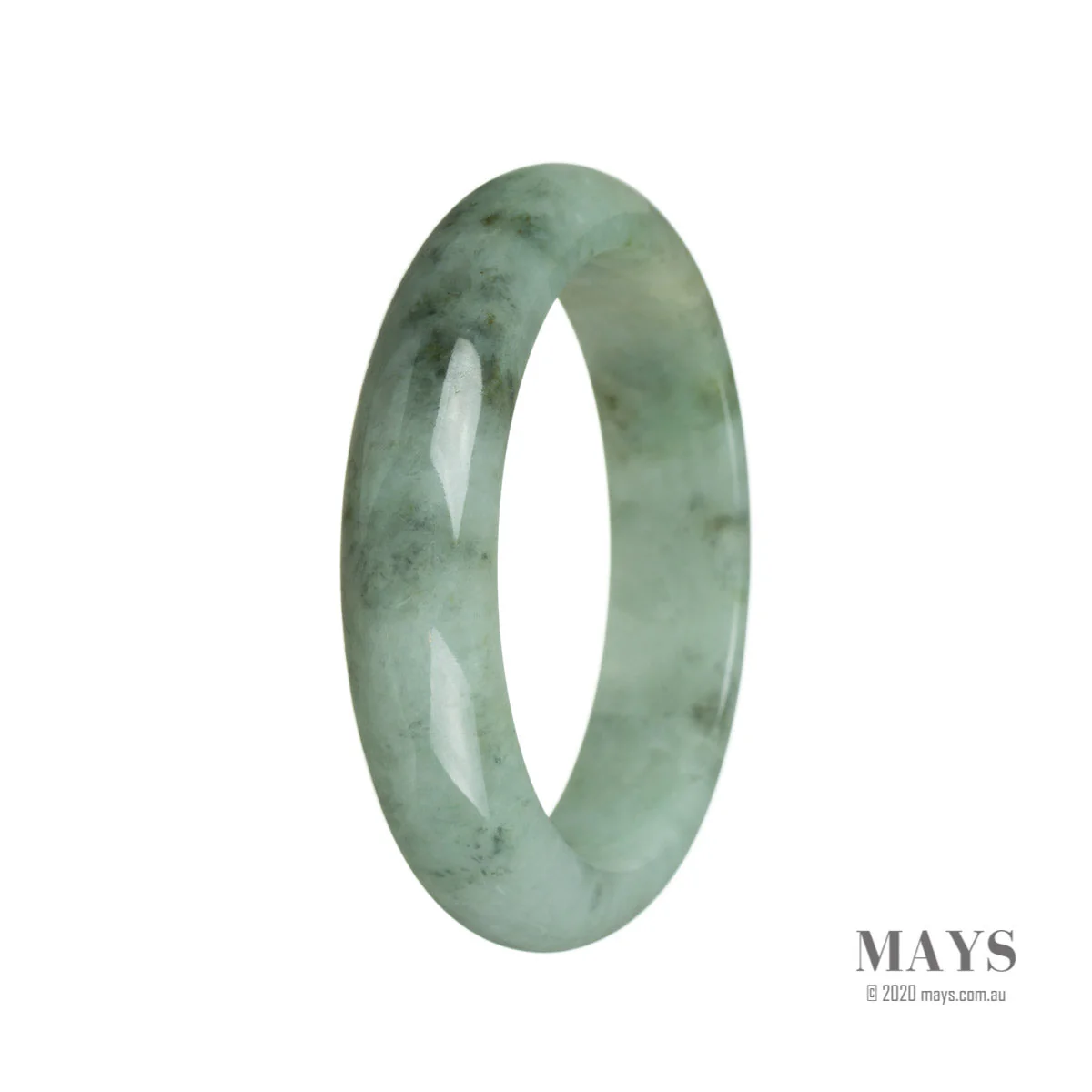 Genuine Grade A Green Traditional Jade Bracelet - 60mm Half Moon - Image 2