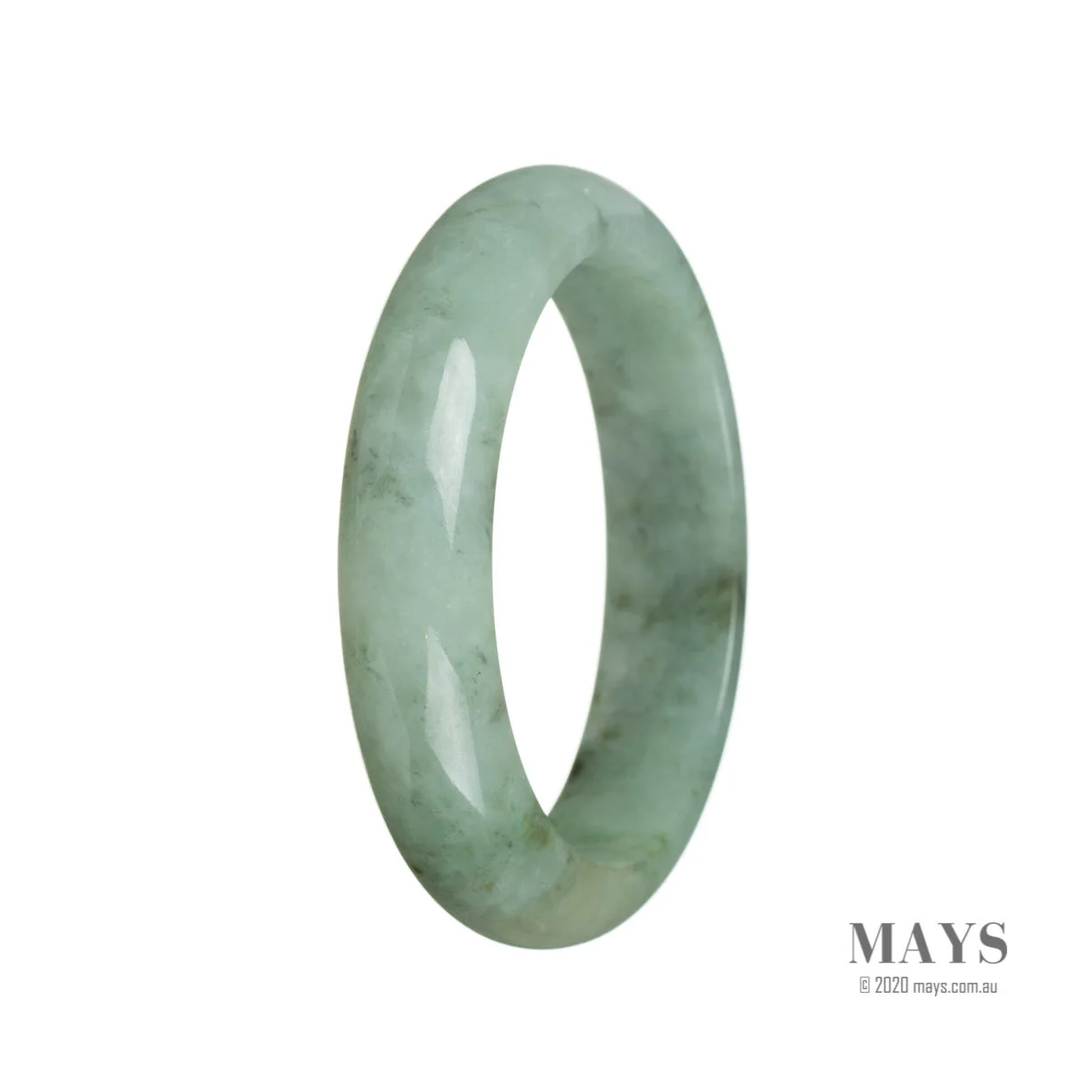 Genuine Grade A Green Traditional Jade Bracelet - 60mm Half Moon - Image 3