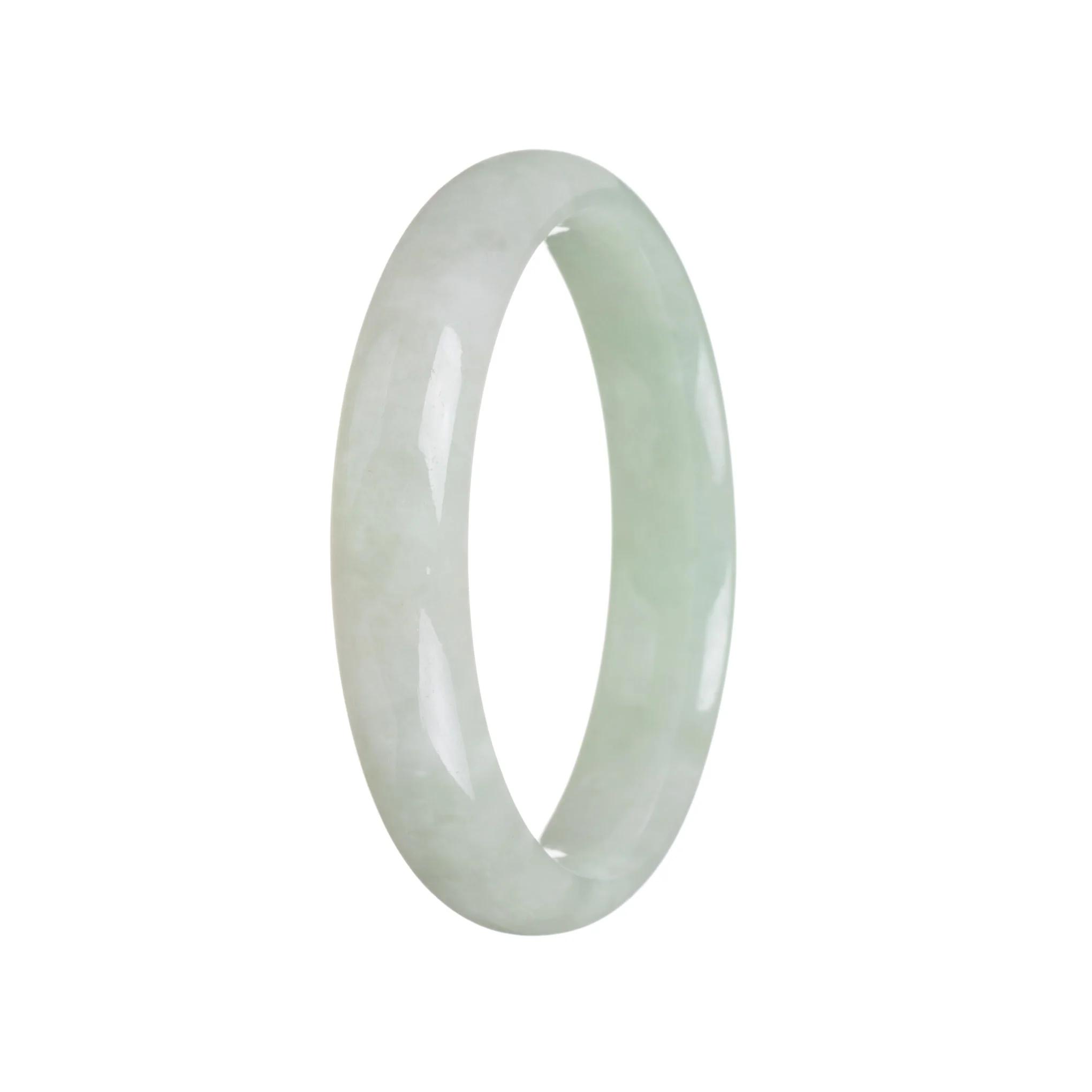 Genuine Natural Green Jade Bangle - 57mm Half Moon - Image 3