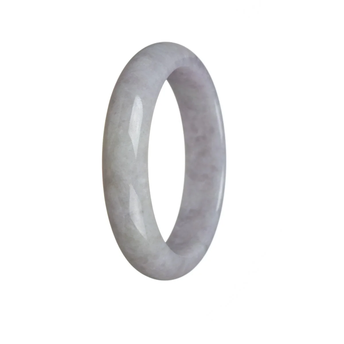 Genuine Type A Lavender Jadeite Jade Bangle Bracelet - 58mm Half Moon - Image 3