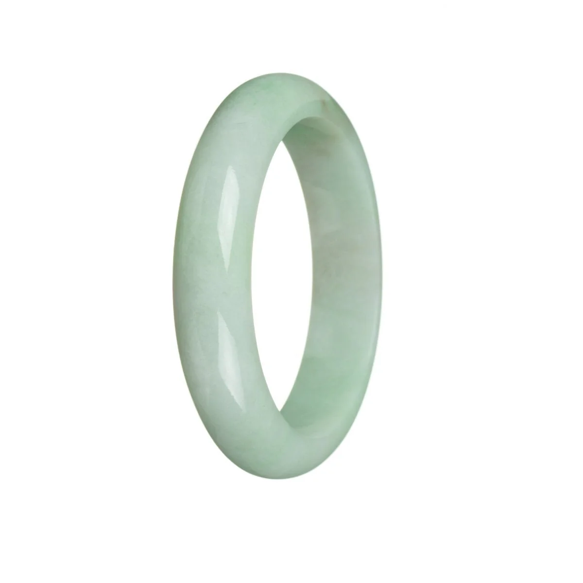 Genuine Grade A Light green Jadeite Jade Bangle - 58mm Half Moon - Image 3