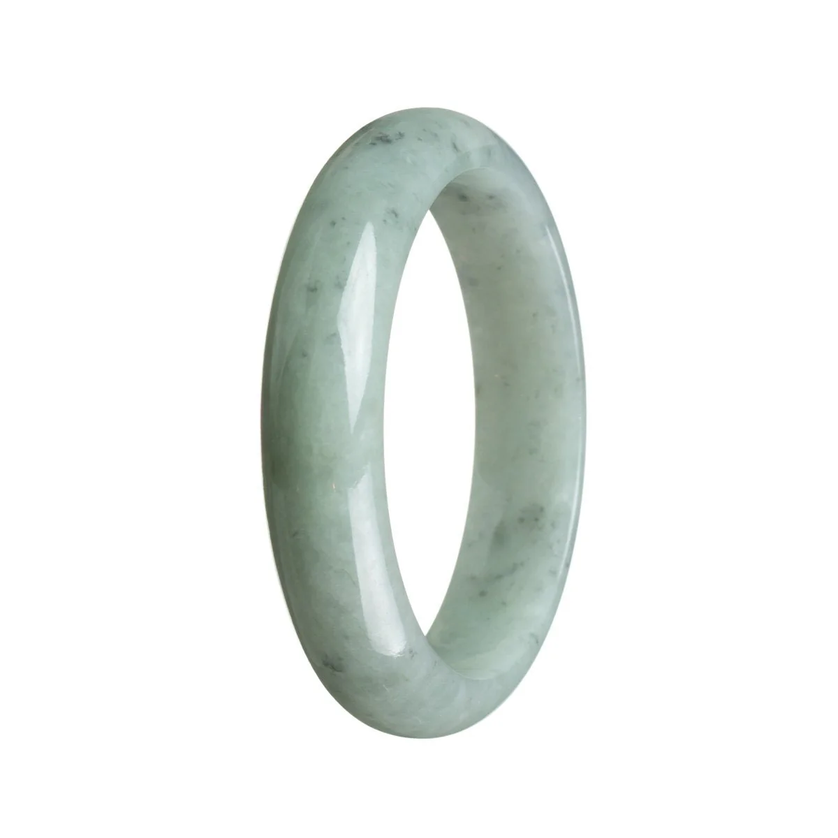 Authentic Natural Grey Jade Bracelet - 59mm Half Moon