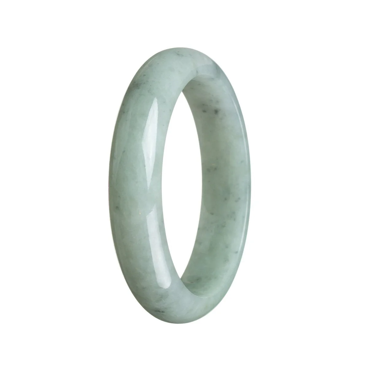 Authentic Natural Grey Jade Bracelet - 59mm Half Moon - Image 3