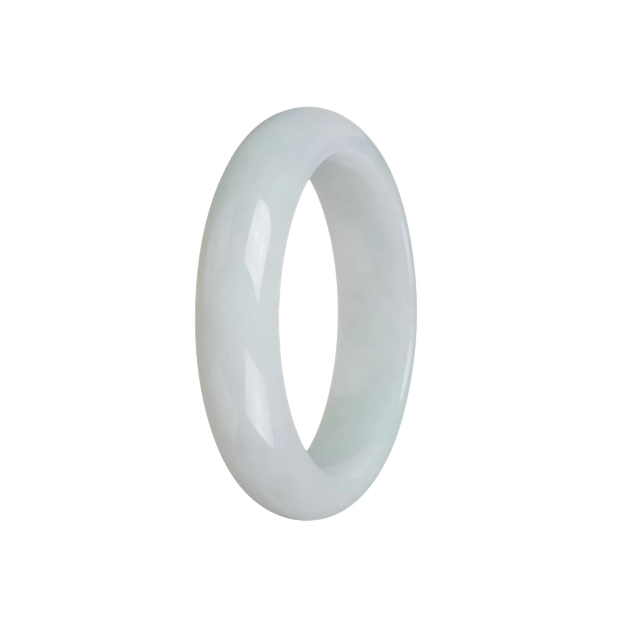 Genuine Type A White Burmese Jade Bracelet - 54mm Half Moon