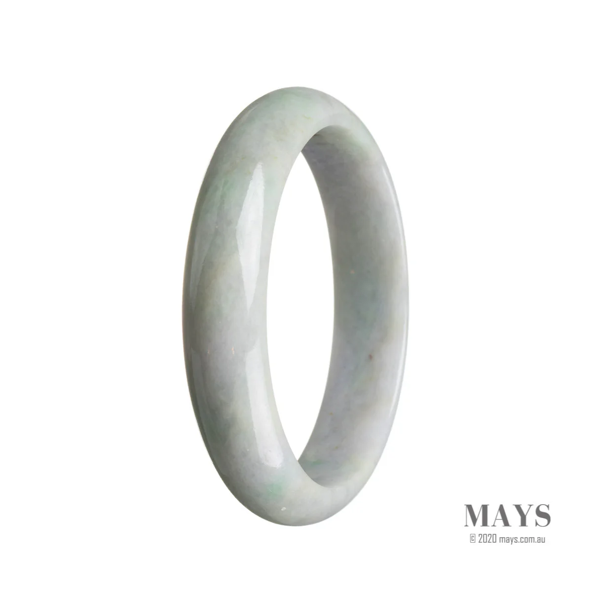 Genuine Natural Lavender with green Jadeite Jade Bracelet - 59mm Half Moon