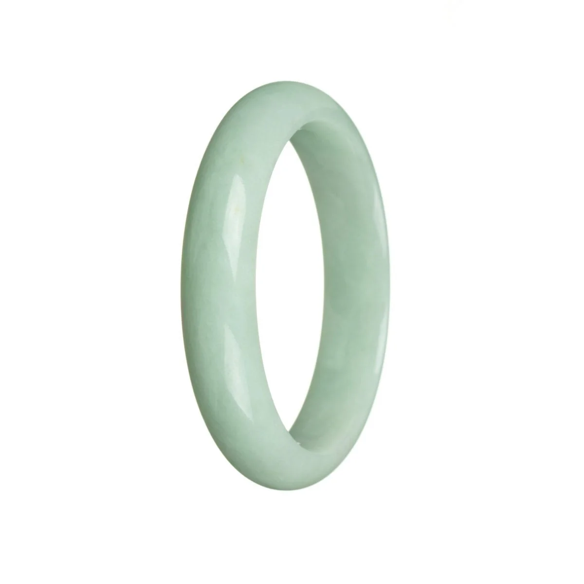 Genuine Grade A Light green Jadeite Bangle - 59mm Half Moon - Image 2