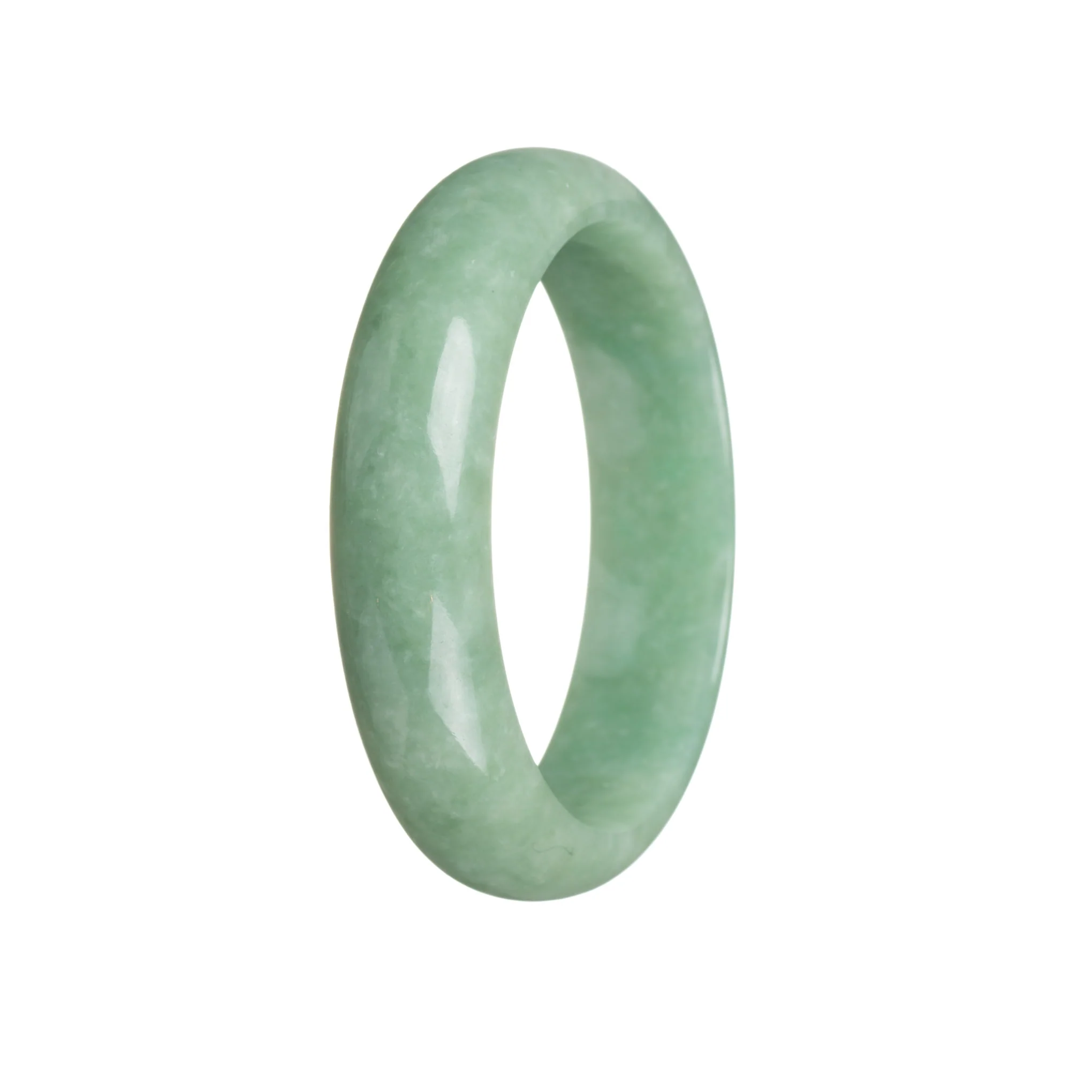 Genuine Grade A Green Jade Bracelet - 59mm Half Moon - Image 2
