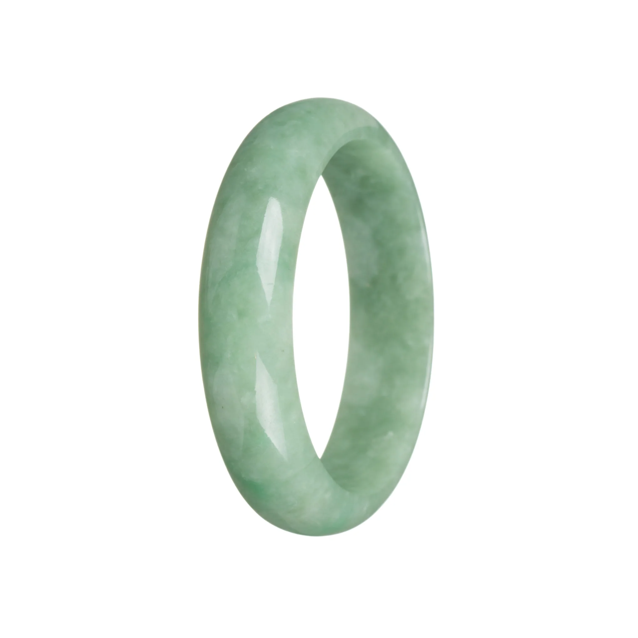 Genuine Grade A Green Jade Bracelet - 59mm Half Moon - Image 3