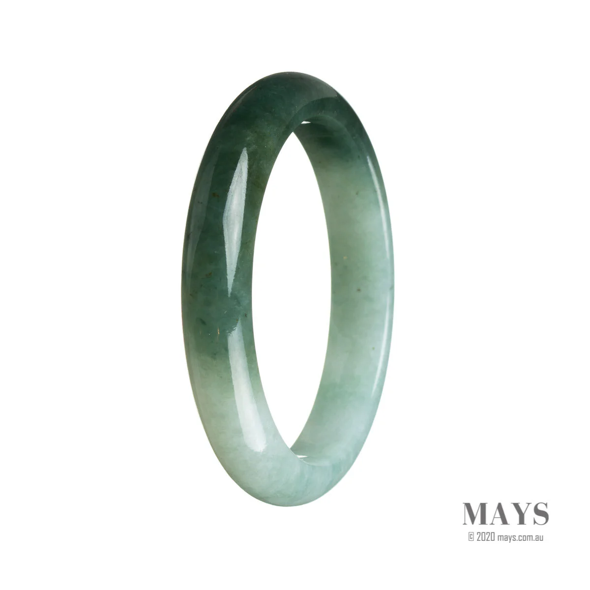 Genuine Grade A Green Burmese Jade Bracelet - 58mm Half Moon