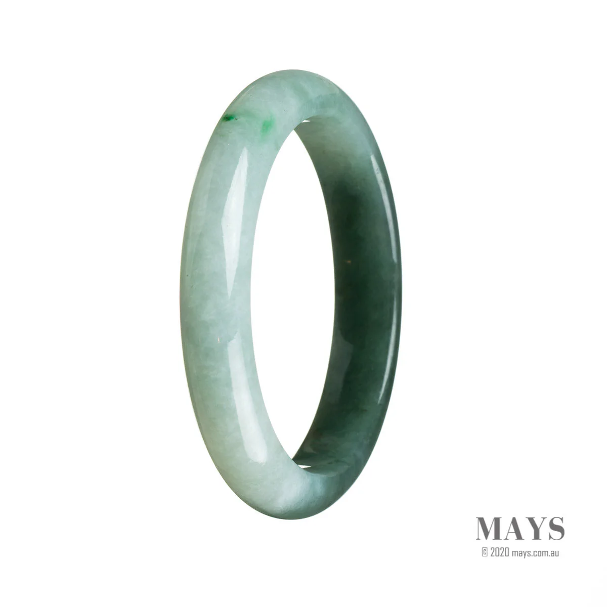 Genuine Grade A Green Burmese Jade Bracelet - 58mm Half Moon - Image 3