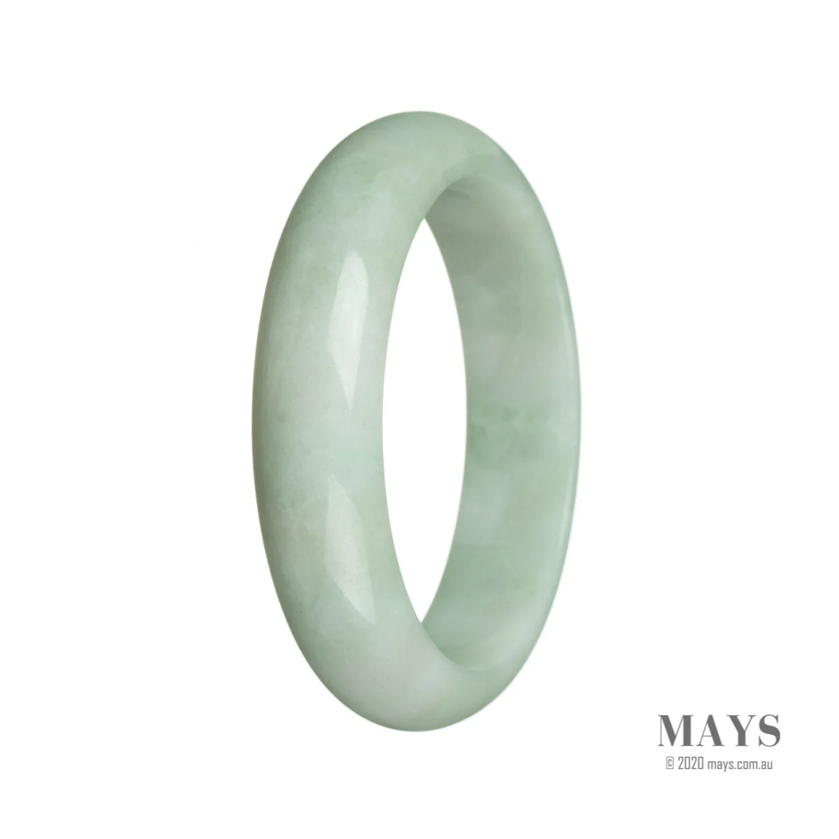 Certified Grade A Light Green Burmese Jade Bracelet - 62mm Half Moon - Image 3