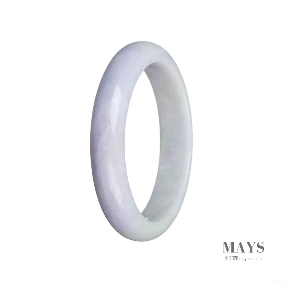 Real Natural Lavender Traditional Jade Bracelet - 60mm Semi Round