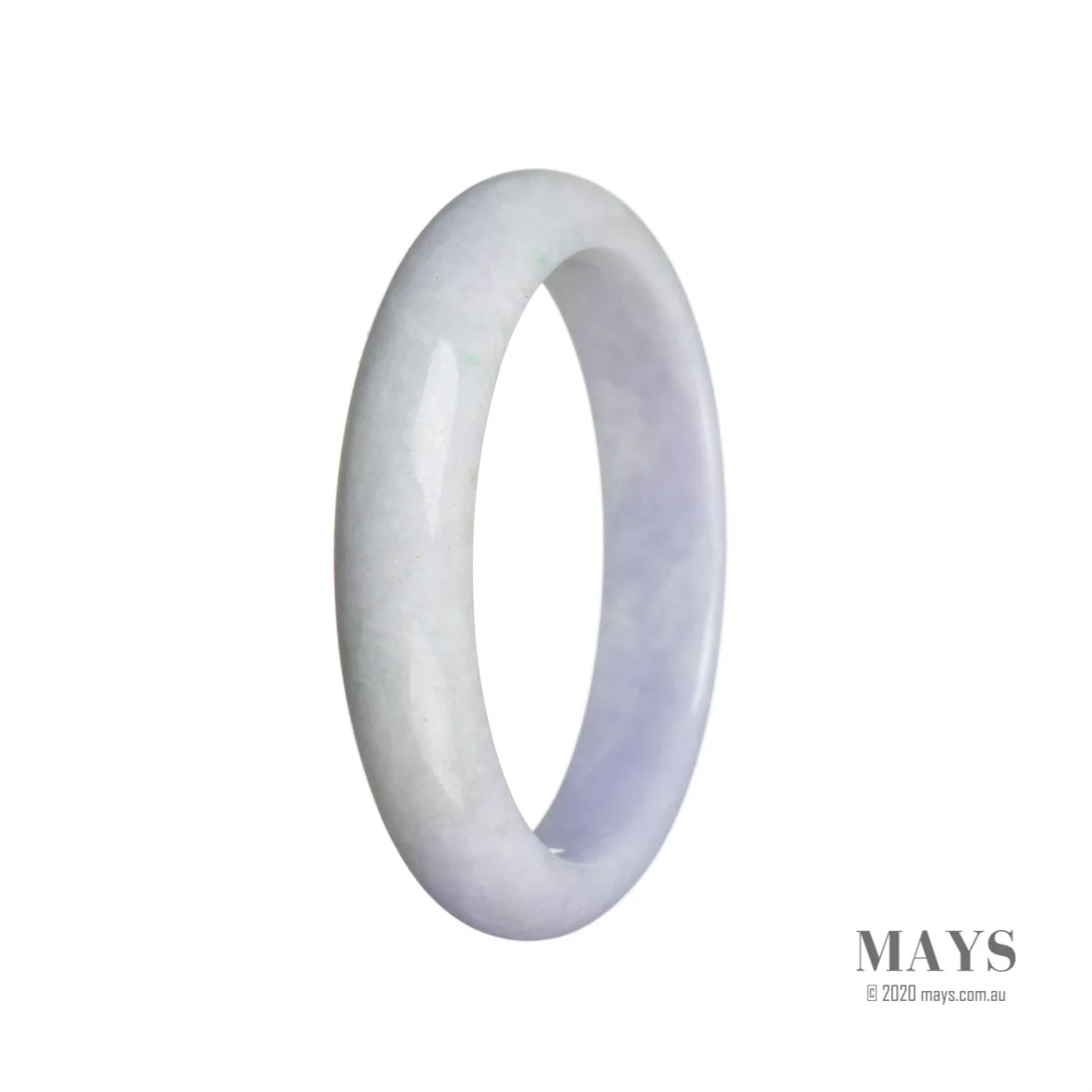 Real Natural Lavender Traditional Jade Bracelet - 60mm Semi Round - Image 2