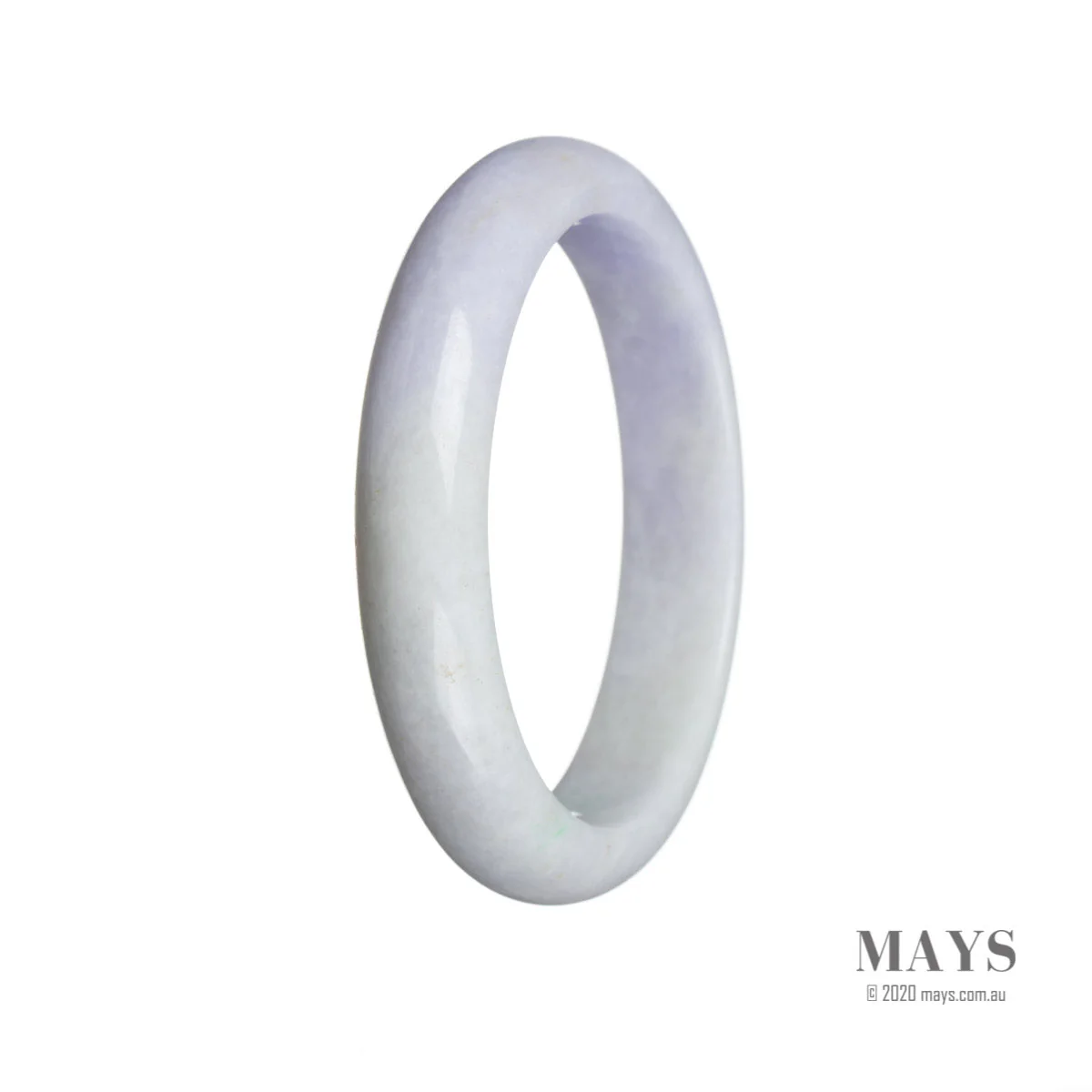 Real Natural Lavender Traditional Jade Bracelet - 60mm Semi Round - Image 3