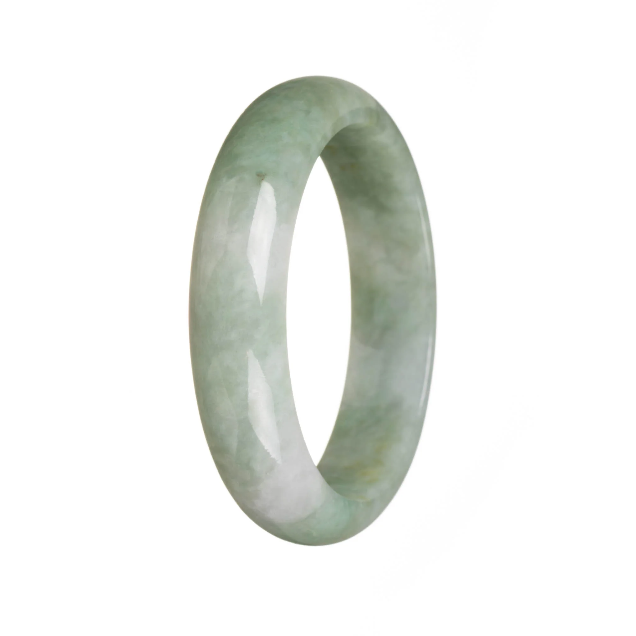 Genuine Natural Green Jadeite Bangle - 62mm Half Moon - Image 3