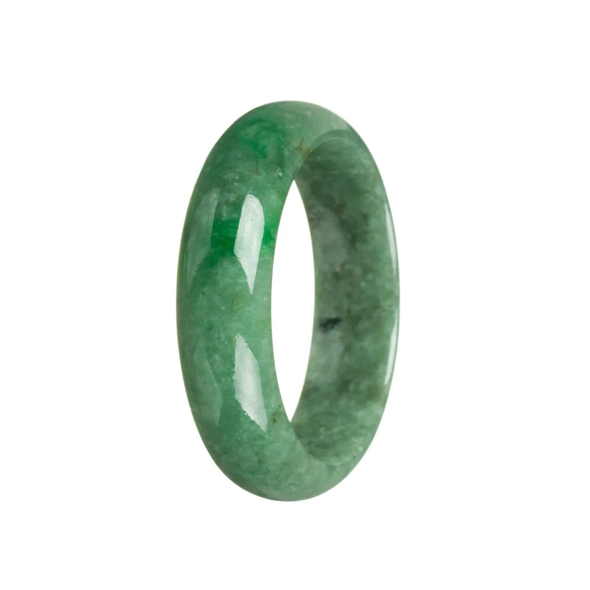 Real Grade A Imperial green sections Jade Bangle - 57mm Half Moon