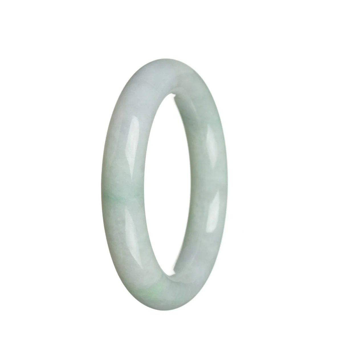 Genuine Grade A Green Burma Jade Bangle - 56mm Round