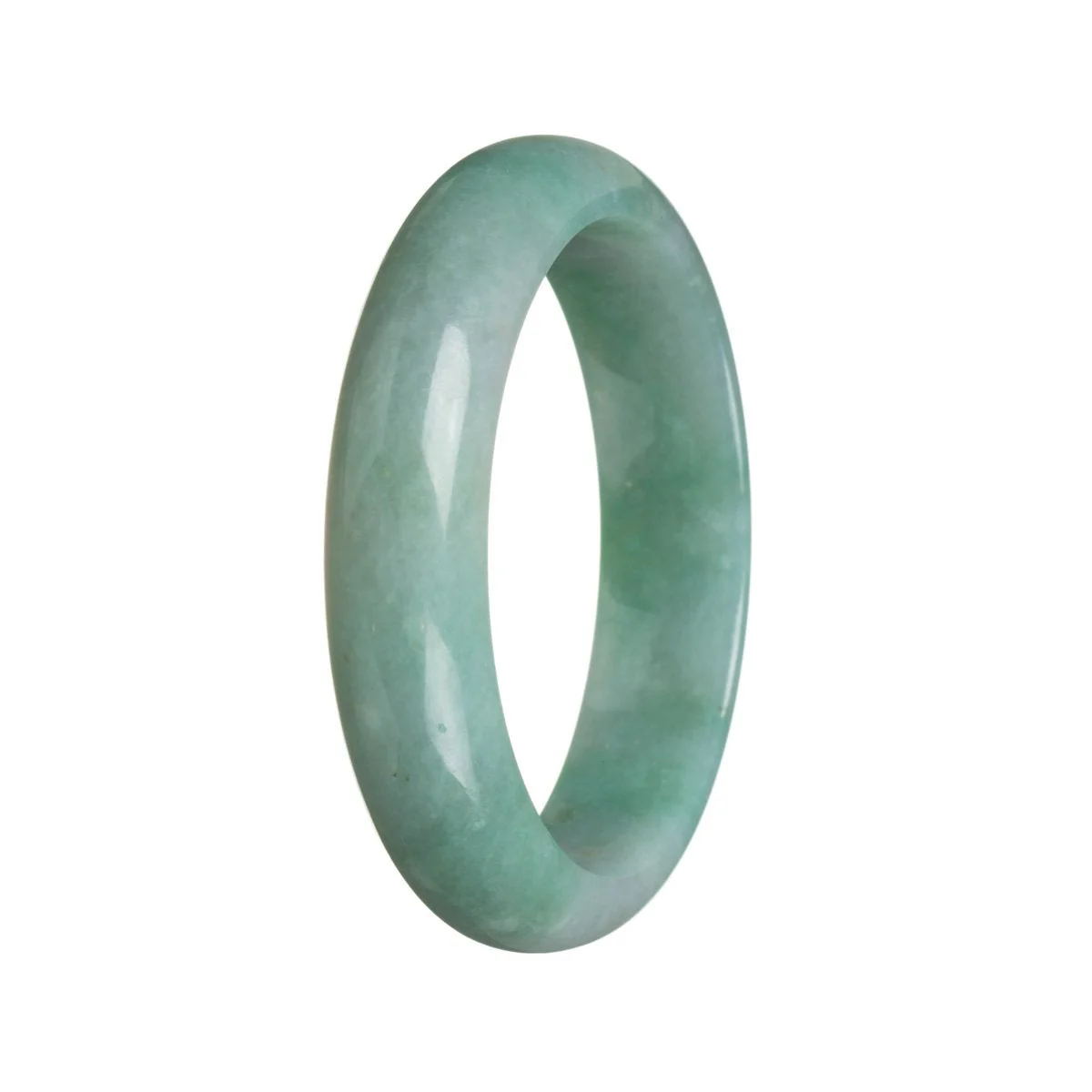 Genuine Untreated Green Traditional Jade Bracelet - 58mm Half Moon