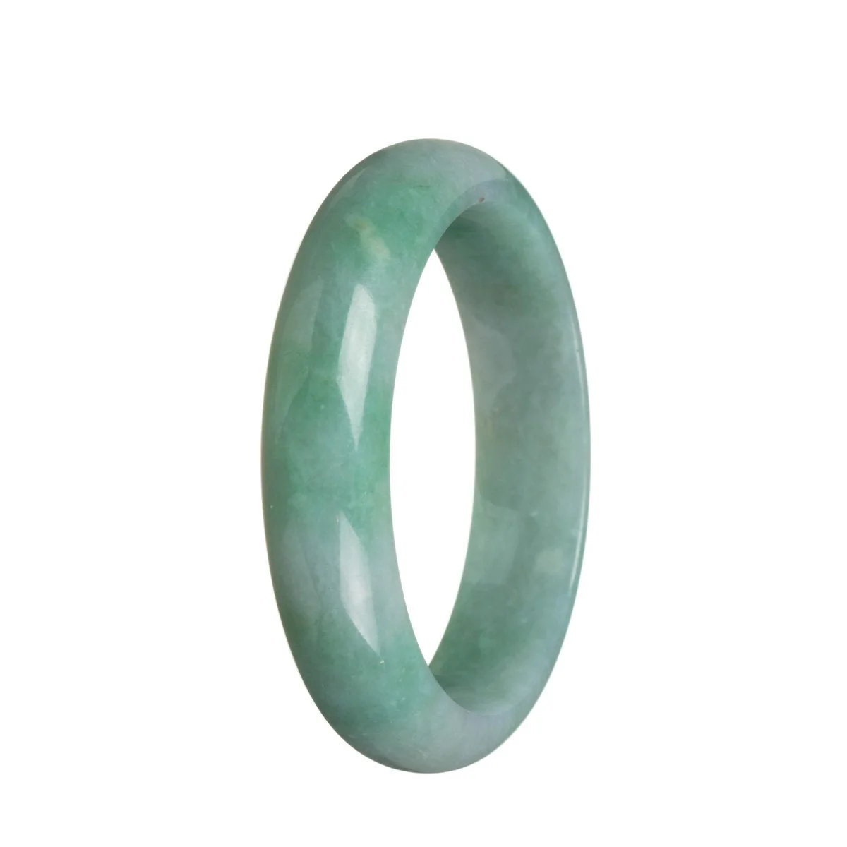 Genuine Untreated Green Traditional Jade Bracelet - 58mm Half Moon - Image 2