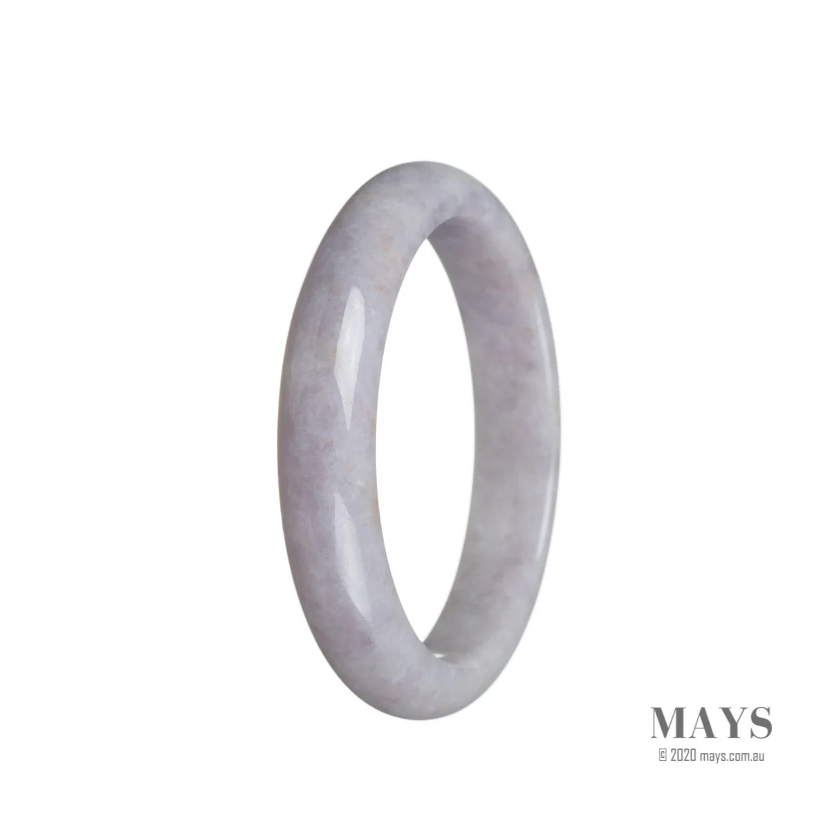 Genuine Natural Lavender Burmese Jade Bangle Bracelet - 57mm Semi Round - Image 2