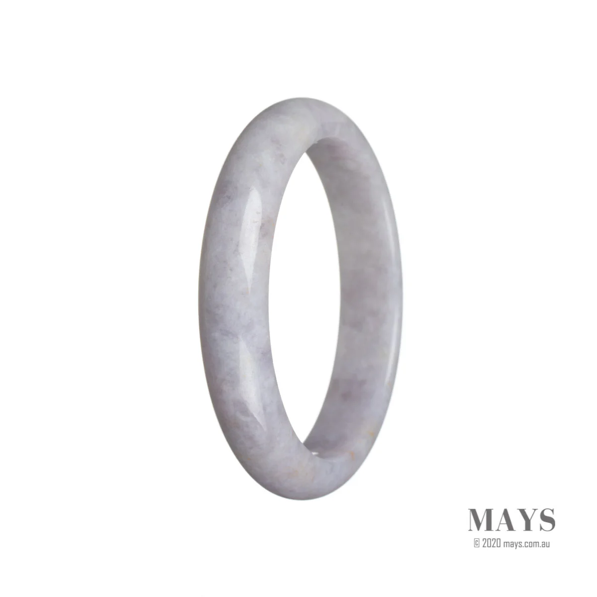 Genuine Natural Lavender Burmese Jade Bangle Bracelet - 57mm Semi Round - Image 3