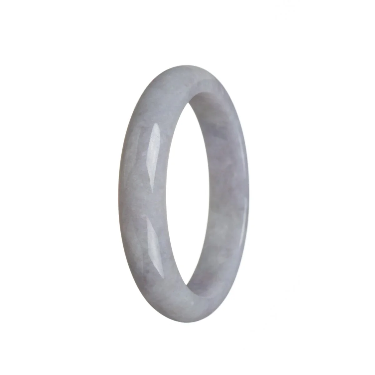 Certified Natural Lavender Traditional Jade Bracelet - 58mm Half Moon