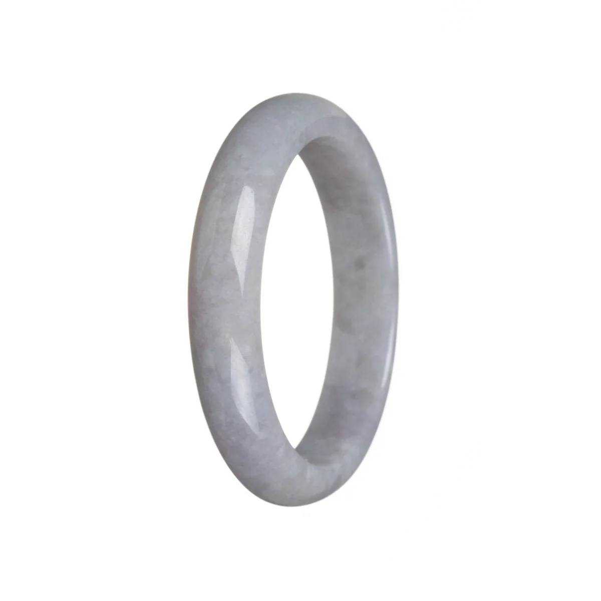 Certified Natural Lavender Traditional Jade Bracelet - 58mm Half Moon - Image 2