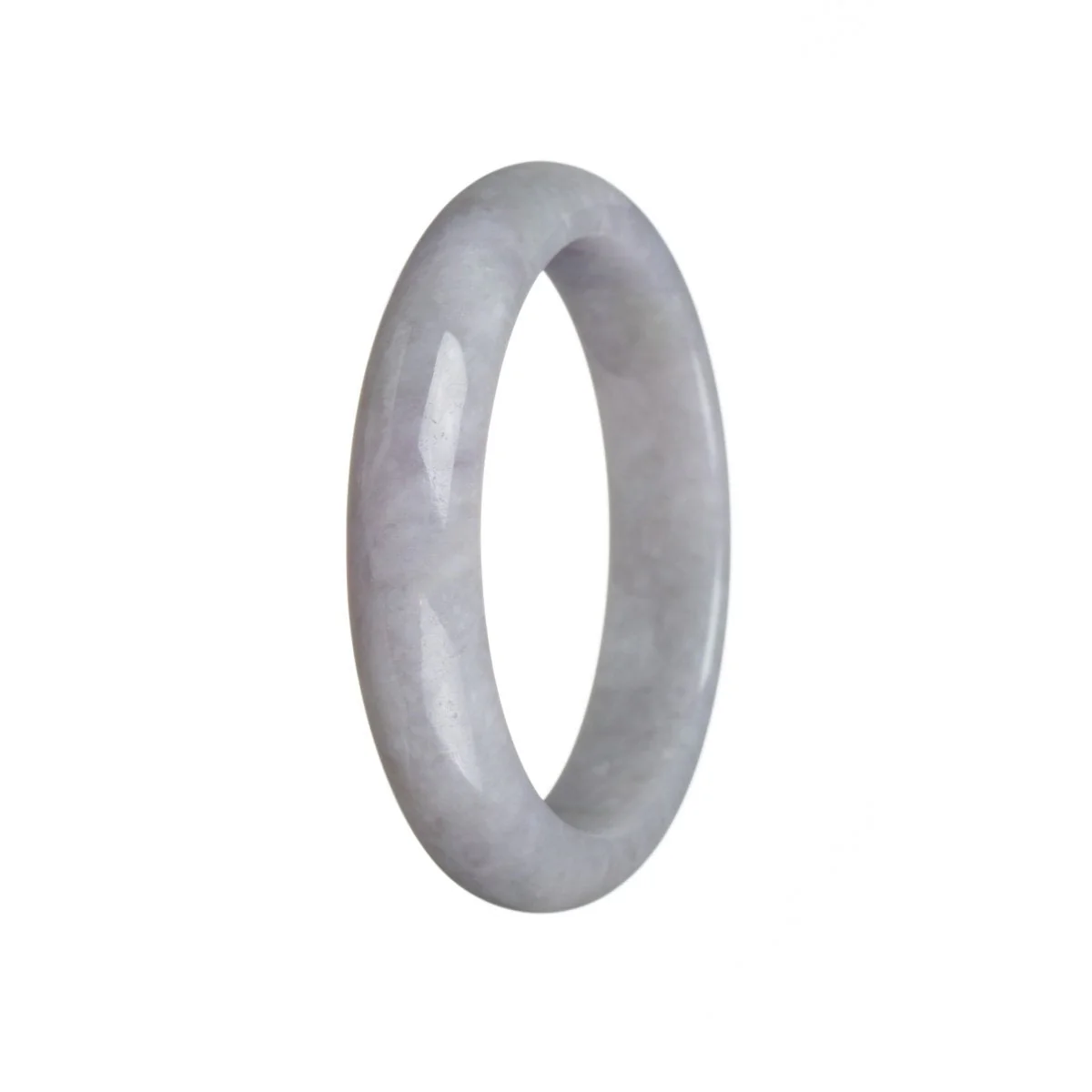 Certified Natural Lavender Traditional Jade Bracelet - 58mm Half Moon - Image 3