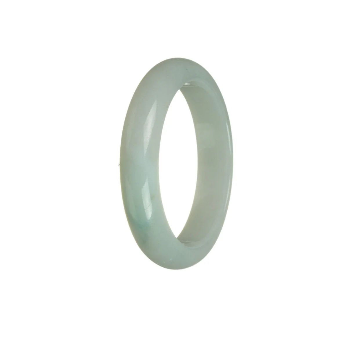 Genuine Grade A Light green Jade Bangle - 53mm Half Moon - Image 2